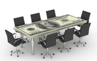 A Meeting Table That is actually a 100 Dollar Bill.