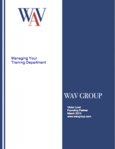 Managing Your Training Department WAV Group Cover Image 