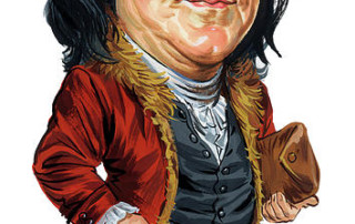 A Cartoony Version Of Benjamin Franklin