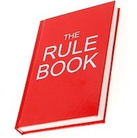 A Red Book With The Rule Book Written on the Cover