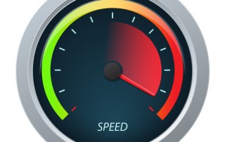 A Speedometer Graphic at the highest speed