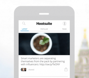 hootsuite on a phone screen