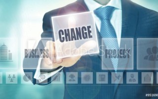 A Business Man Selects a Box That Says Change