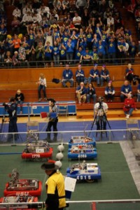 Picture of Robots On Field And Team Cheering
