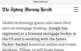 Sydney Morning Herald Google Supporting Zillow Article Screen Capture