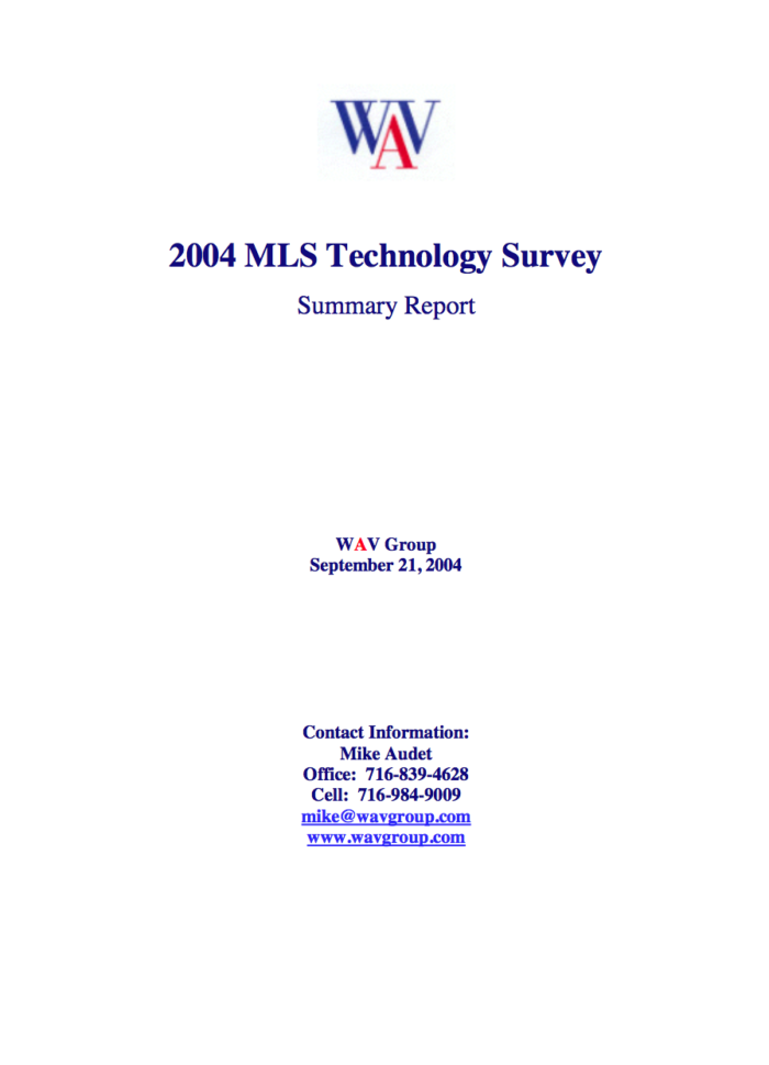 2004 MLS Technology Survey