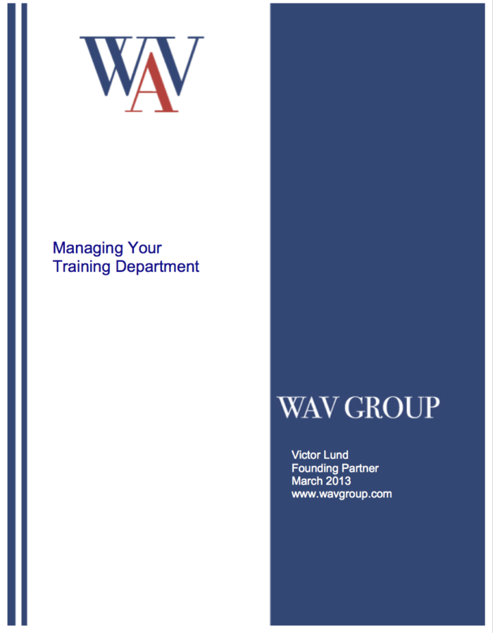 Managing Your Training Department