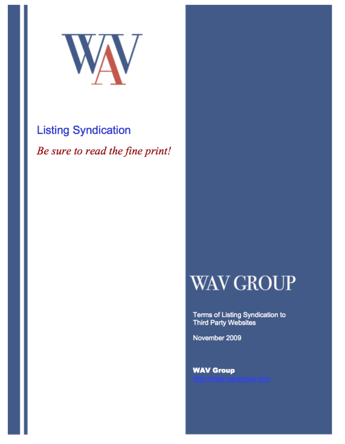 Listing Syndication: Be Sure to Read The Fine Print!