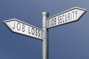 job loss and security street signs