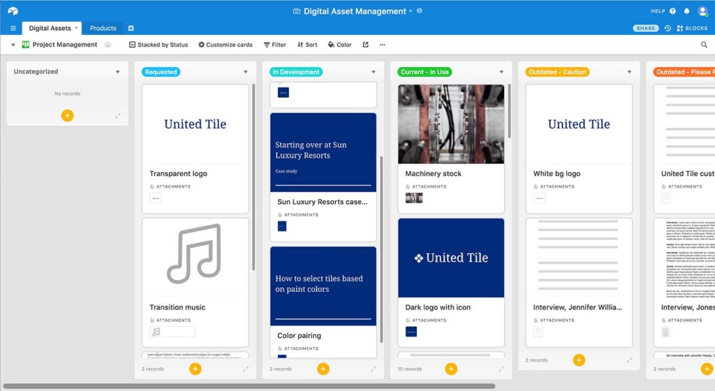 Airtable---Digital-Asset-Management---Kanban-View