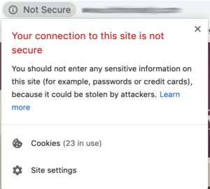 Chrome on a non-secure website - no HTTPS