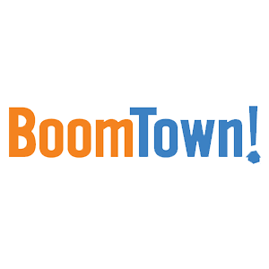 BoomTown logo- orange and blue