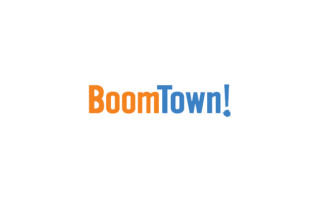 BoomTown logo- orange and blue