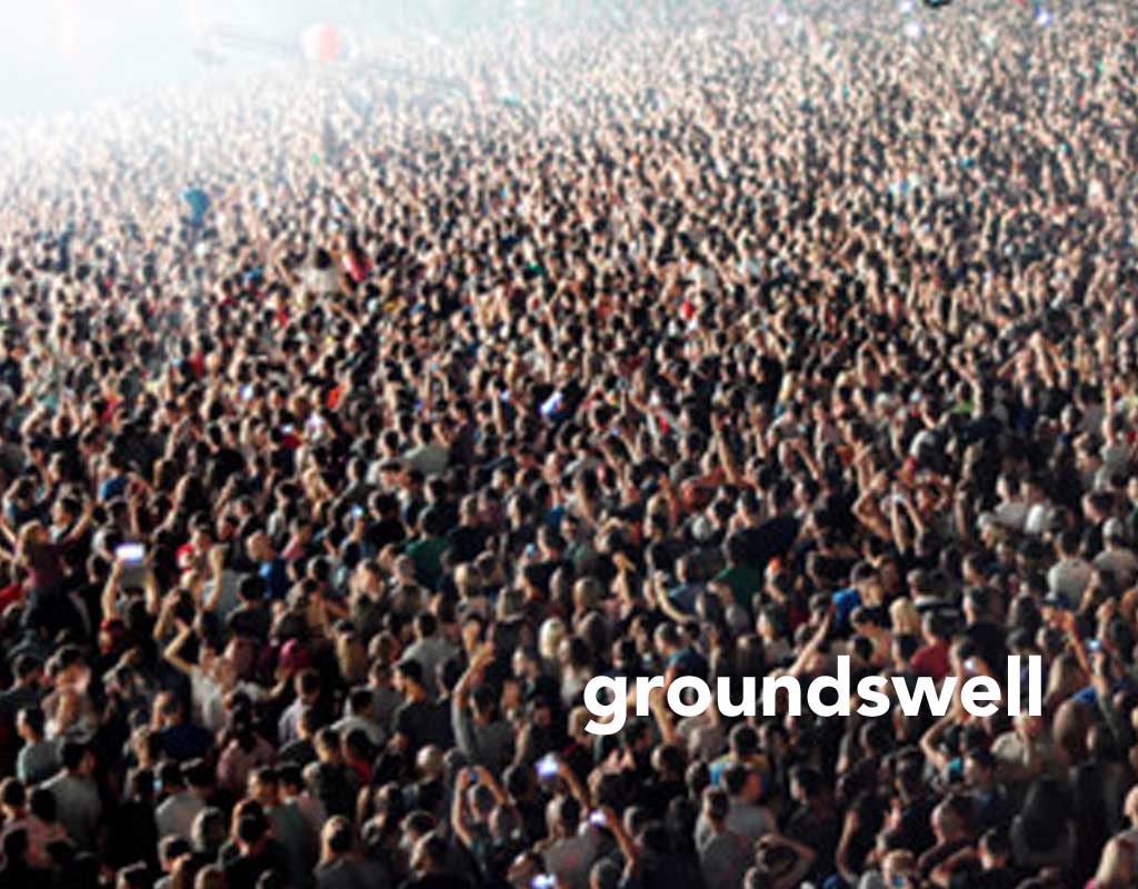 background image- crowd and groundswell logo