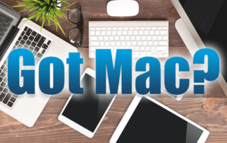 background image: various apple devices (ipad, iphone, macbook pro) text: "Got Mac?"