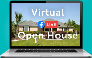 A real virtual open house tour image with a home within a computer screen