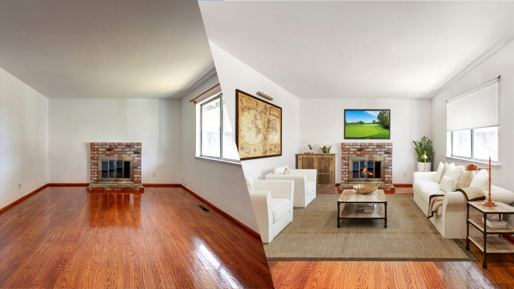before and after virtual staging