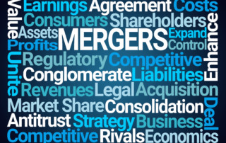 NAR MLS Consolidation Grant Program -Mergers Word Cloud on Blue Background