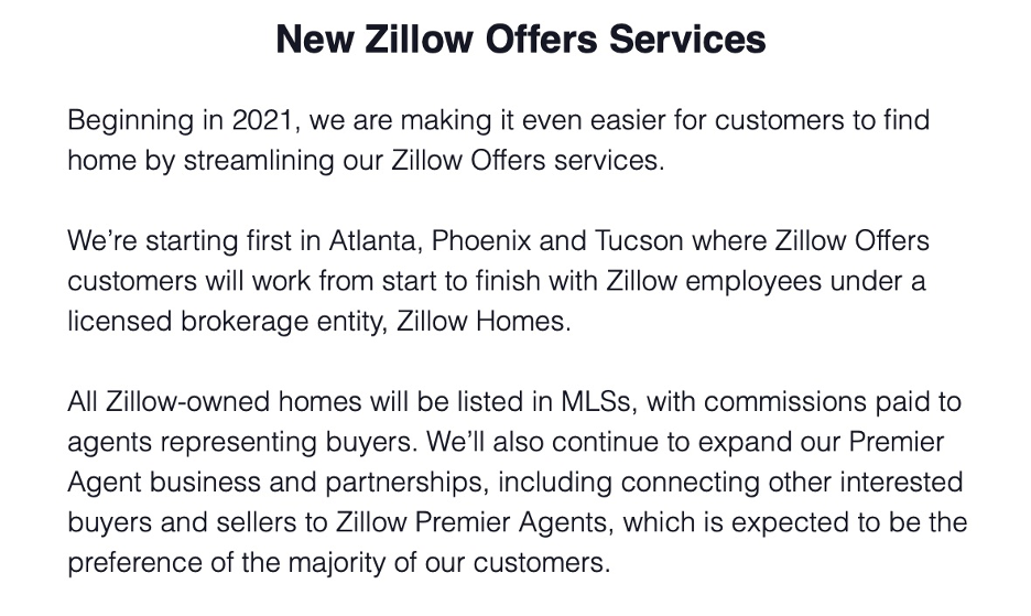 list of services by zillow offers