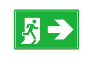 green exit sign