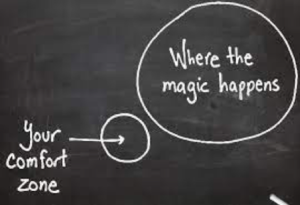 "Your comfort zone" point to a circle next to big circle saying "Where the magic happens"