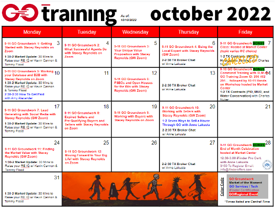 KW GO training calendar