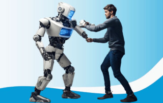 Robot fighting a human