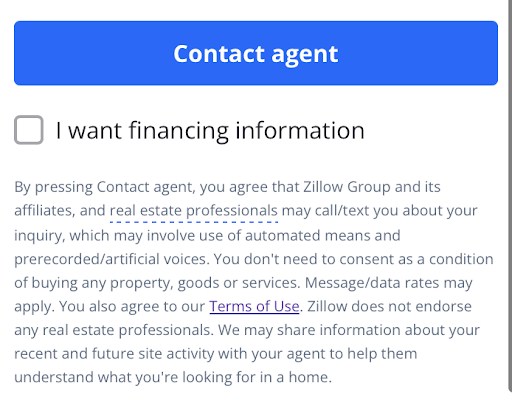 excerpt from Zillow.com