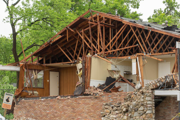 hurricane damaged home