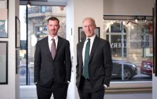 Charlie and Peter Hunt at the Hunt offices in the Brisbane Building on Monday, October 27, 2025. (Photo by Mark Mulville)