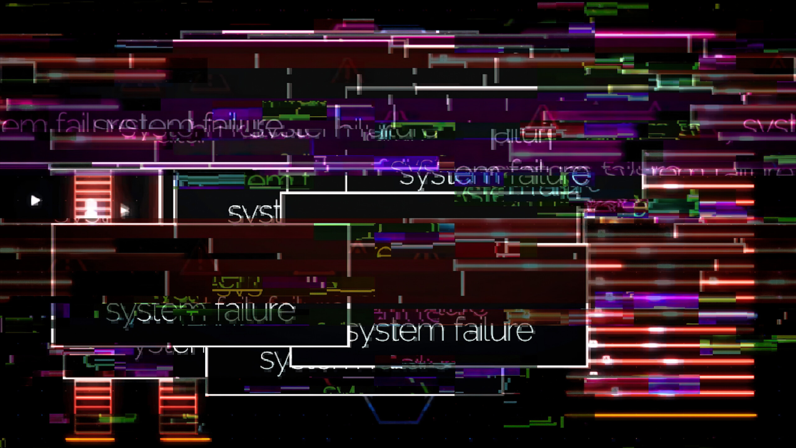 Program on the computer screen interrupted by system failure message, digital security concept. Signal interference and popups on the monitor.